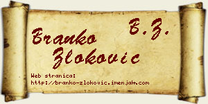 Branko Zloković vizit kartica